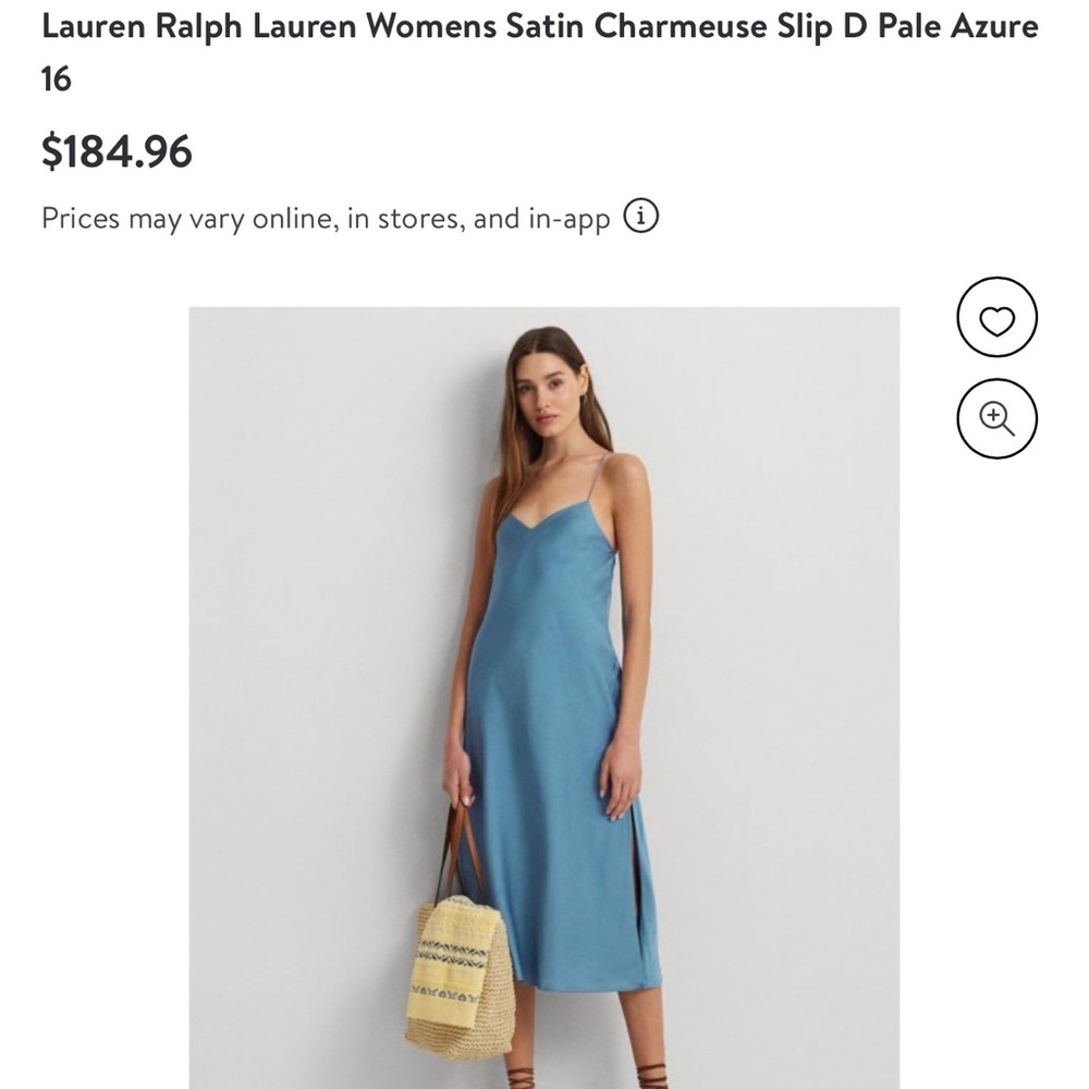Lauren Ralph Lauren Charmeuse Slip On Dress. Size 10 NWT